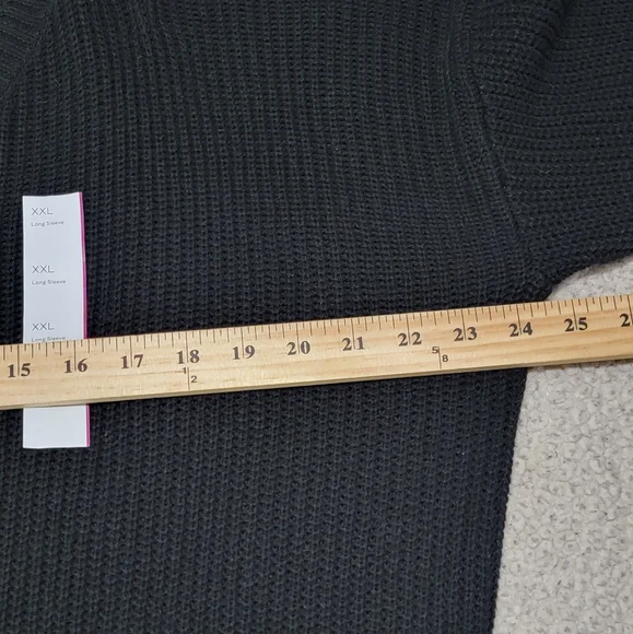 Wild Fable Black Long Sleeve V-Neck Pullover Knitted Sweater Size XXL - Picture 5 of 9